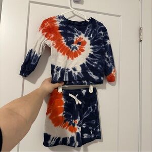 Polo Ralph Lauren Toddler Tye Dye Matching Sweat Set Sweater Shorts Size 2T